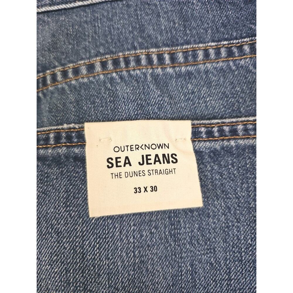 Outerknown ~Men's 33×30~ Blue Denim Sea Jeans The Dunes Straight Organic Cotton. - Picture 16 of 16